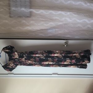 Love J Maxi Dress Floral Off Shoulder Bohemian Size Medium